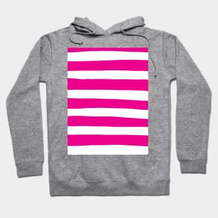 Uneven Stripes in Magenta and White Hoodie